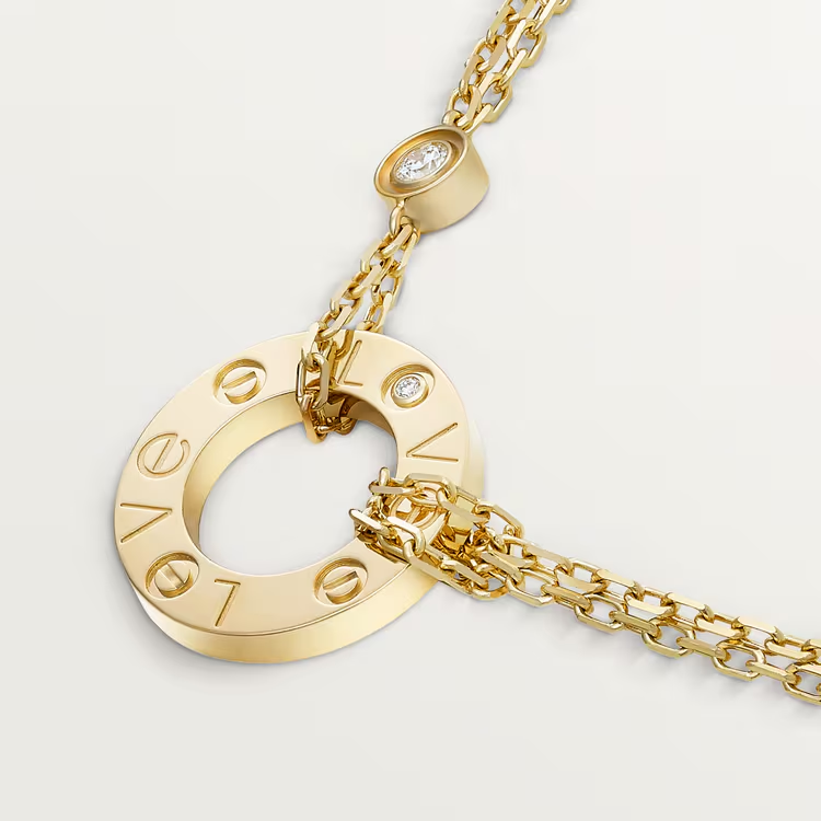 LOVE NECKLACE, 2 DIAMONDS